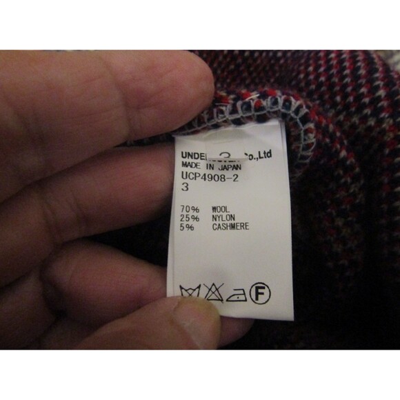UNDERCOVER Co LTD Cardigan Vintage Plaid Japan Wool Cashmere Sweater Size L - Picture 5 of 5
